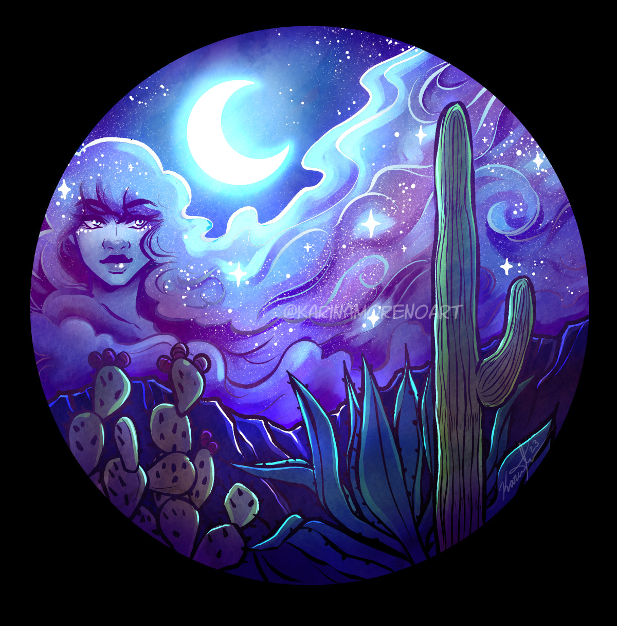 Pegatina del desierto celestial