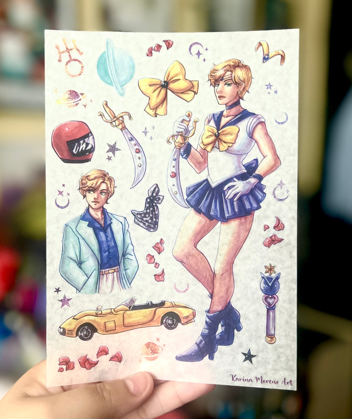 Sailor Moon Outer Planets WASHI STICKER SHEET Pack