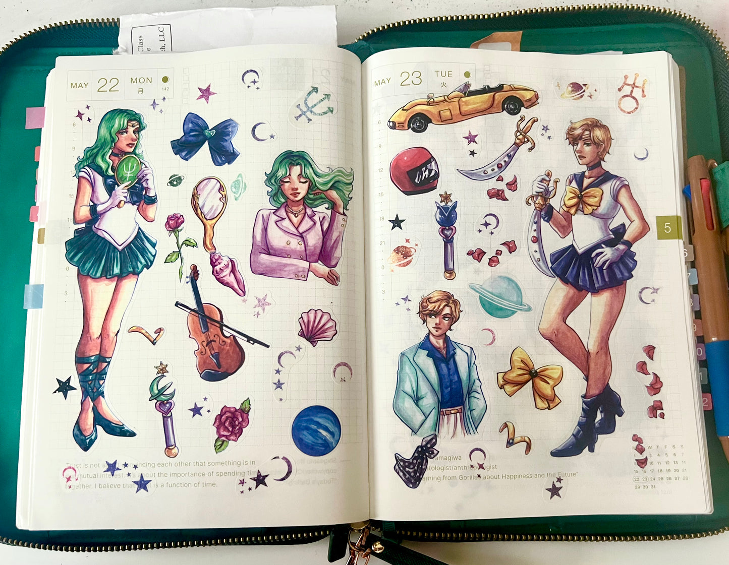 Sailor Moon Outer Planets WASHI STICKER SHEET Pack
