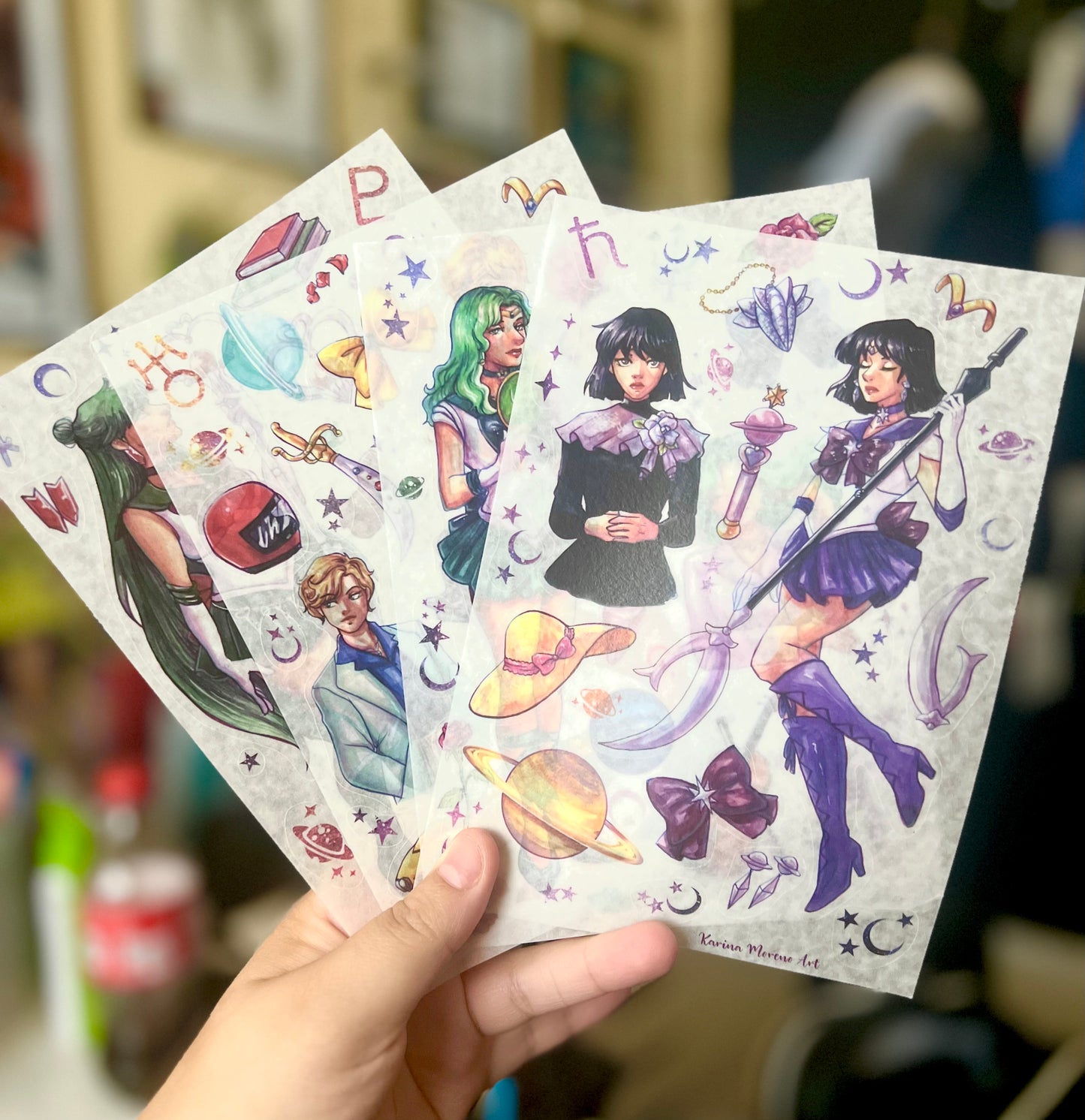 Sailor Moon Outer Planets WASHI STICKER SHEET Pack