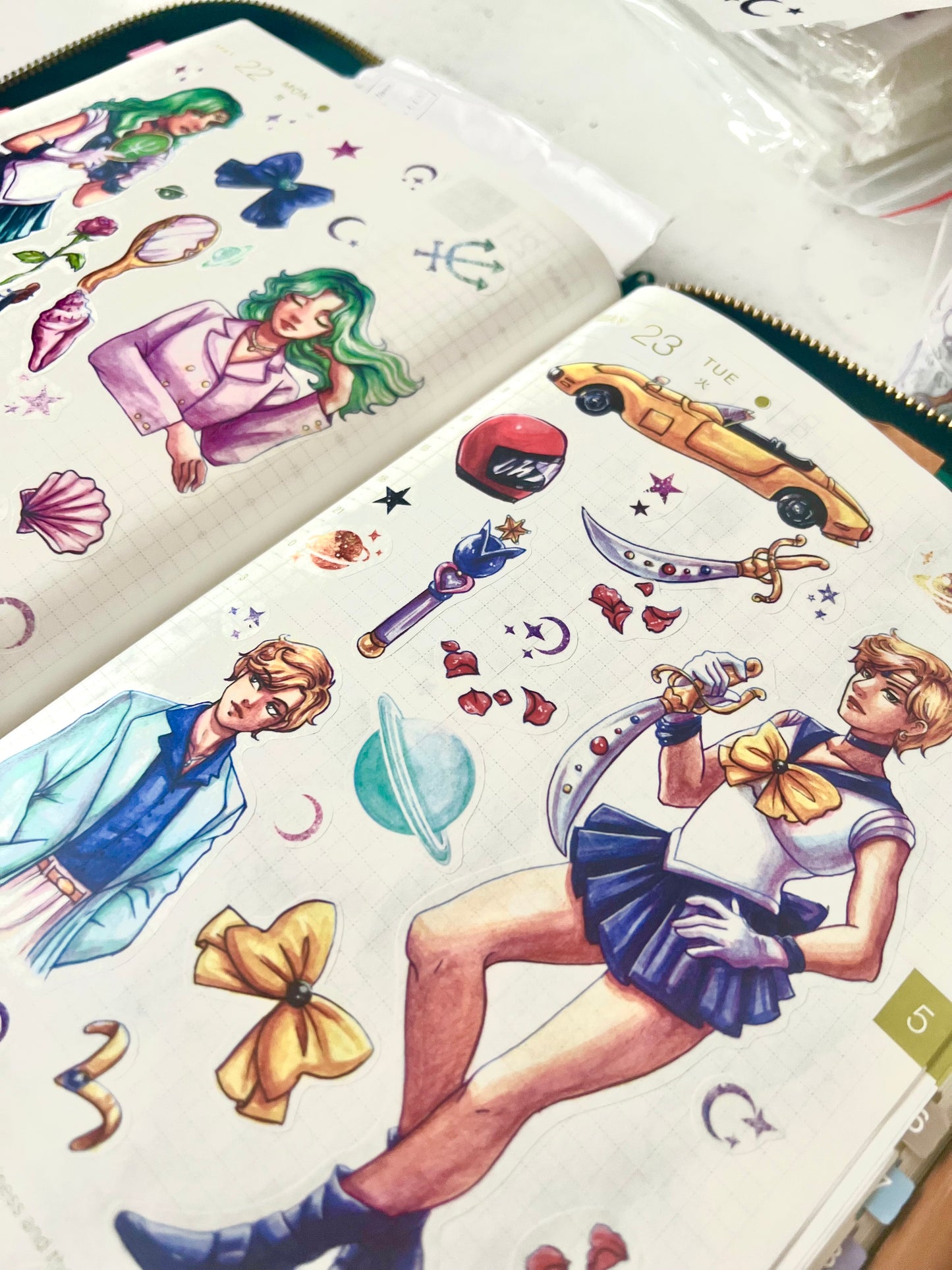 Sailor Moon Outer Planets WASHI STICKER SHEET Pack