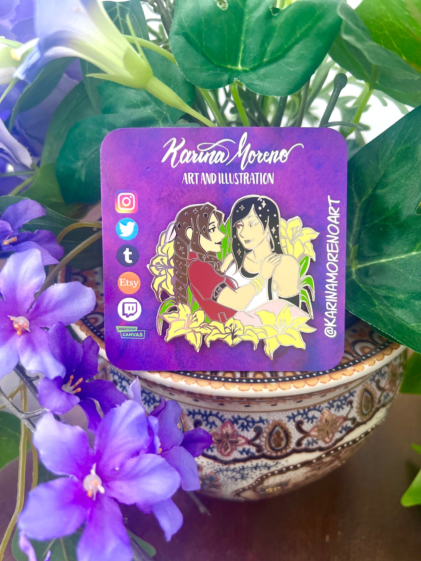 Tifa X Aerith Enamel Pin