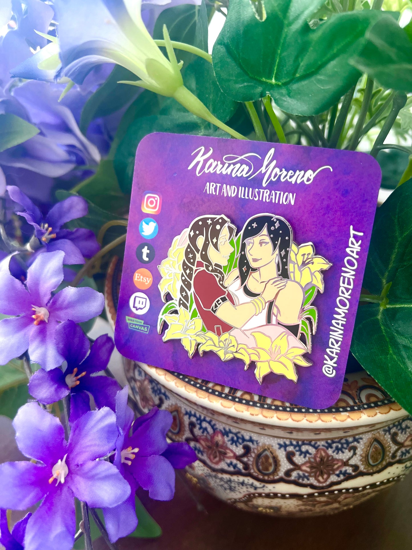 Tifa X Aerith Enamel Pin