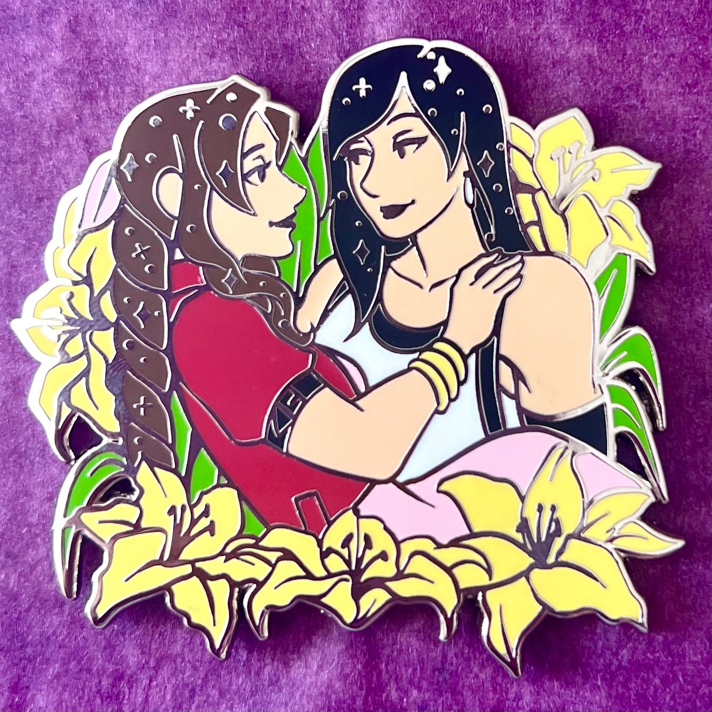 Tifa X Aerith Enamel Pin