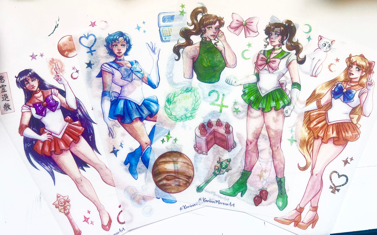 Sailor Moon Inner Planets WASHI STICKER SHEET Pack