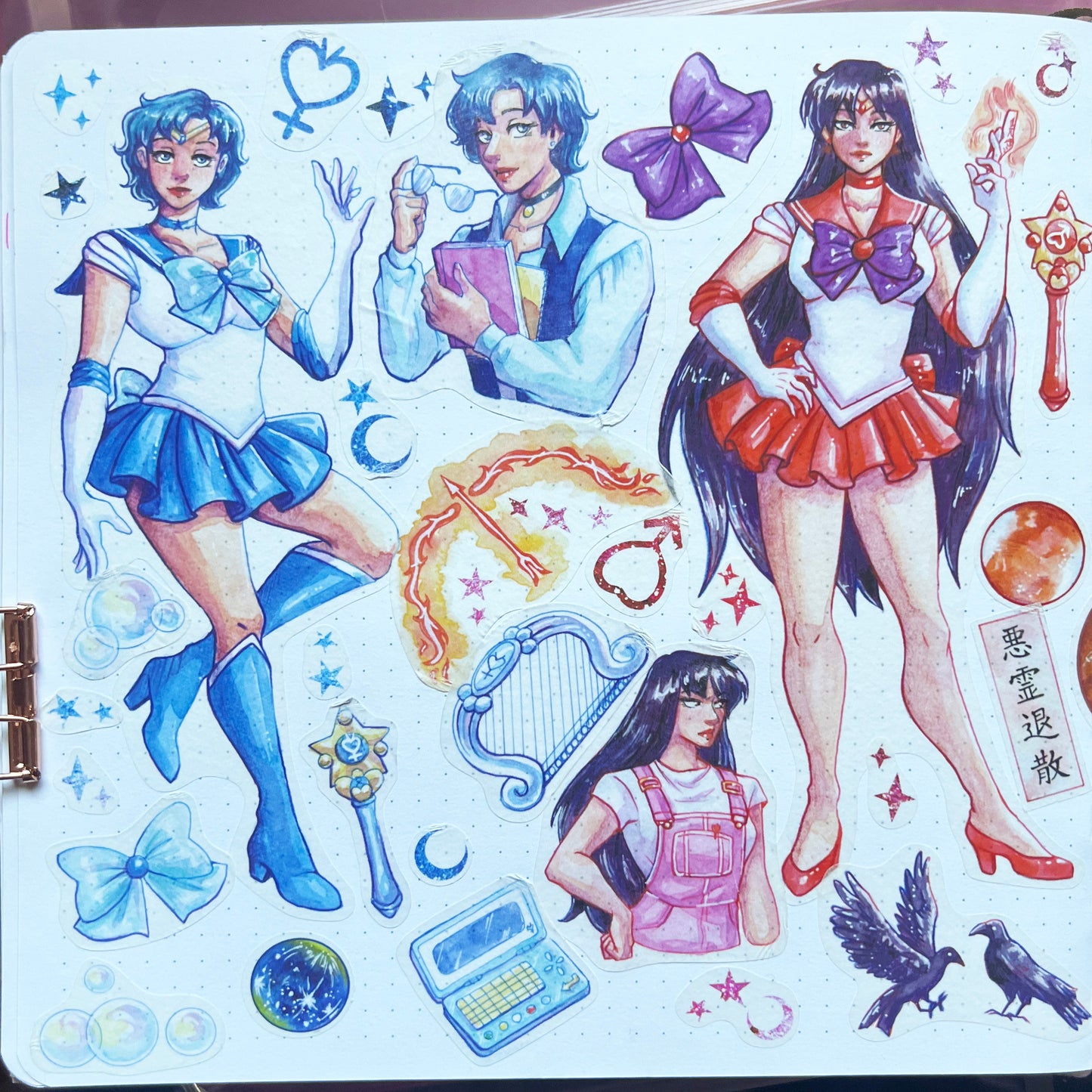 Sailor Moon Inner Planets WASHI STICKER SHEET Pack