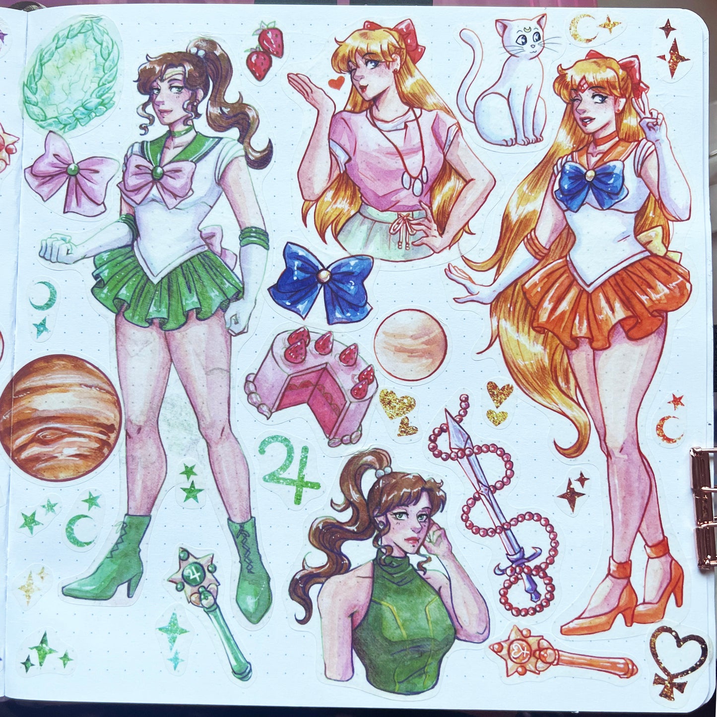 Sailor Moon Inner Planets WASHI STICKER SHEET Pack