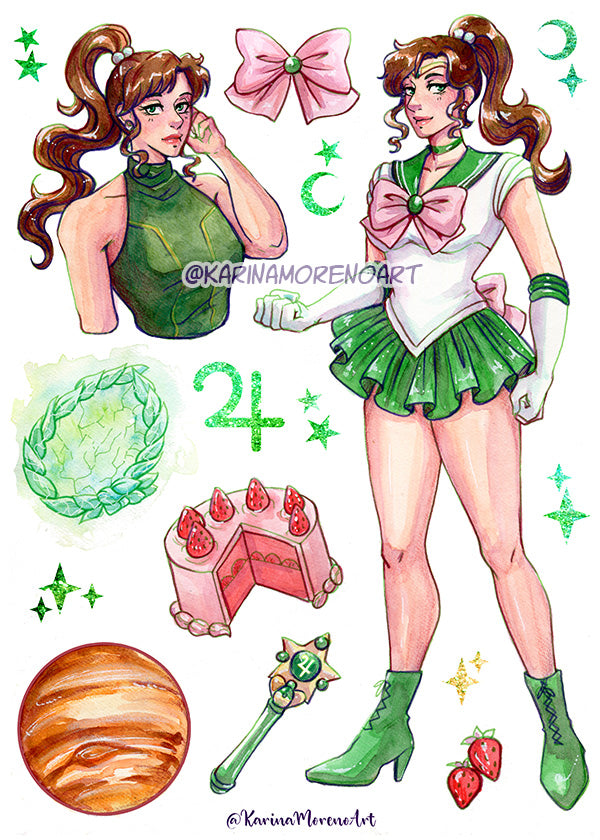 Sailor Moon Inner Planets WASHI STICKER SHEET Pack