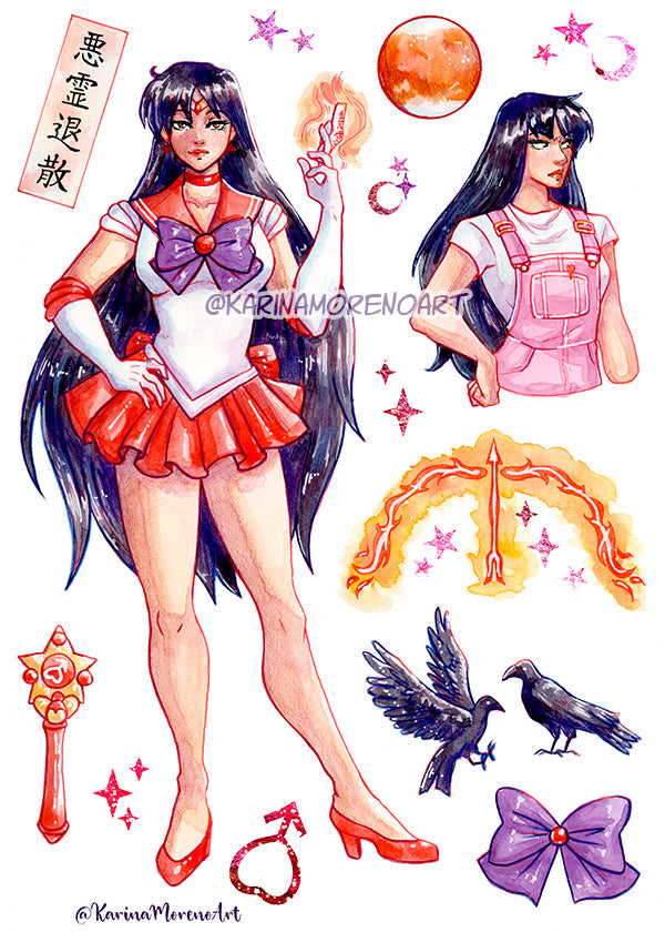 Sailor Moon Inner Planets WASHI STICKER SHEET Pack