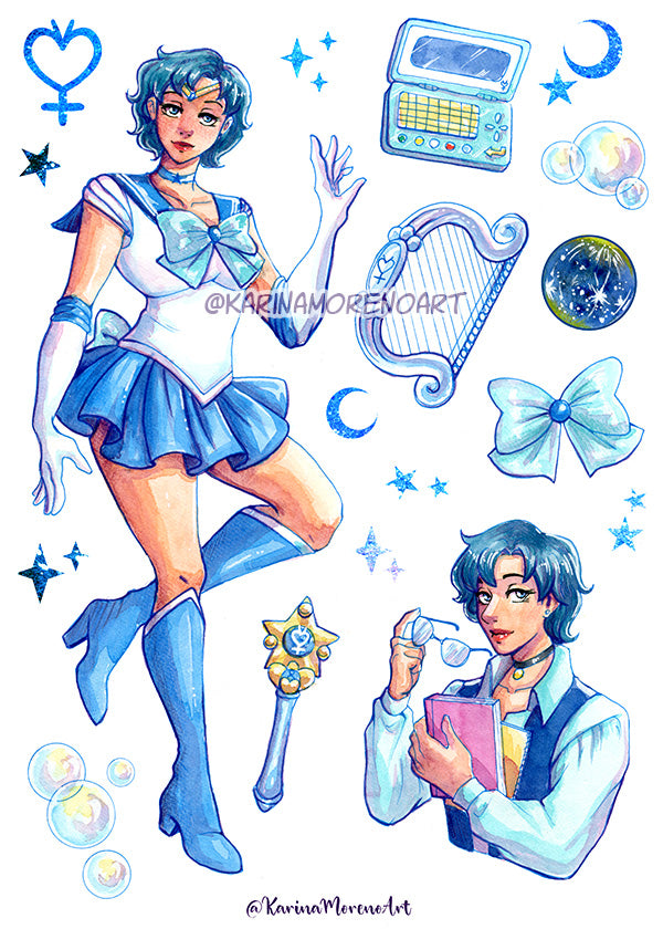 Sailor Moon Inner Planets WASHI STICKER SHEET Pack