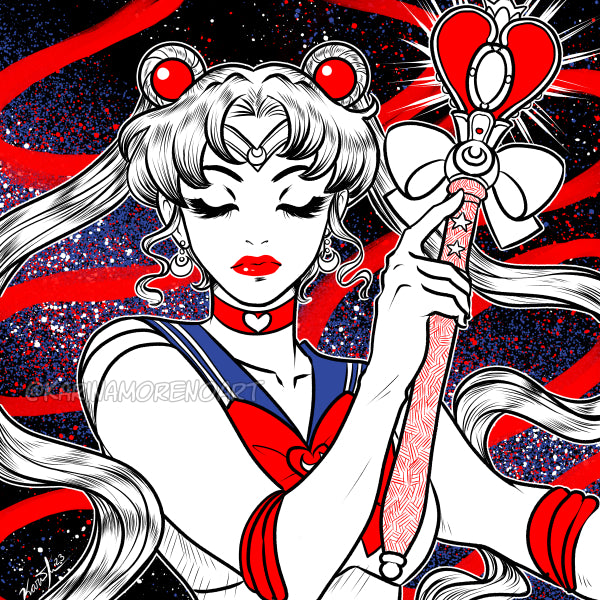 Planetas interiores de Sailor Moon - Impresiones en pluma y tinta