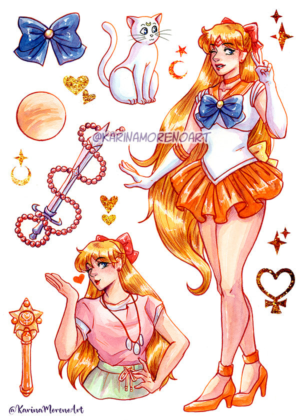 Sailor Moon Inner Planets WASHI STICKER SHEET Pack