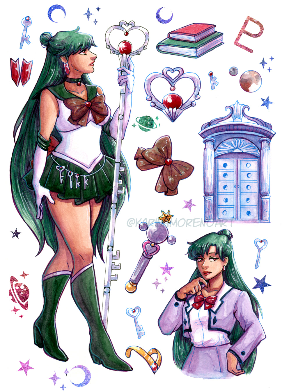 Sailor Moon Outer Planets WASHI STICKER SHEET Pack