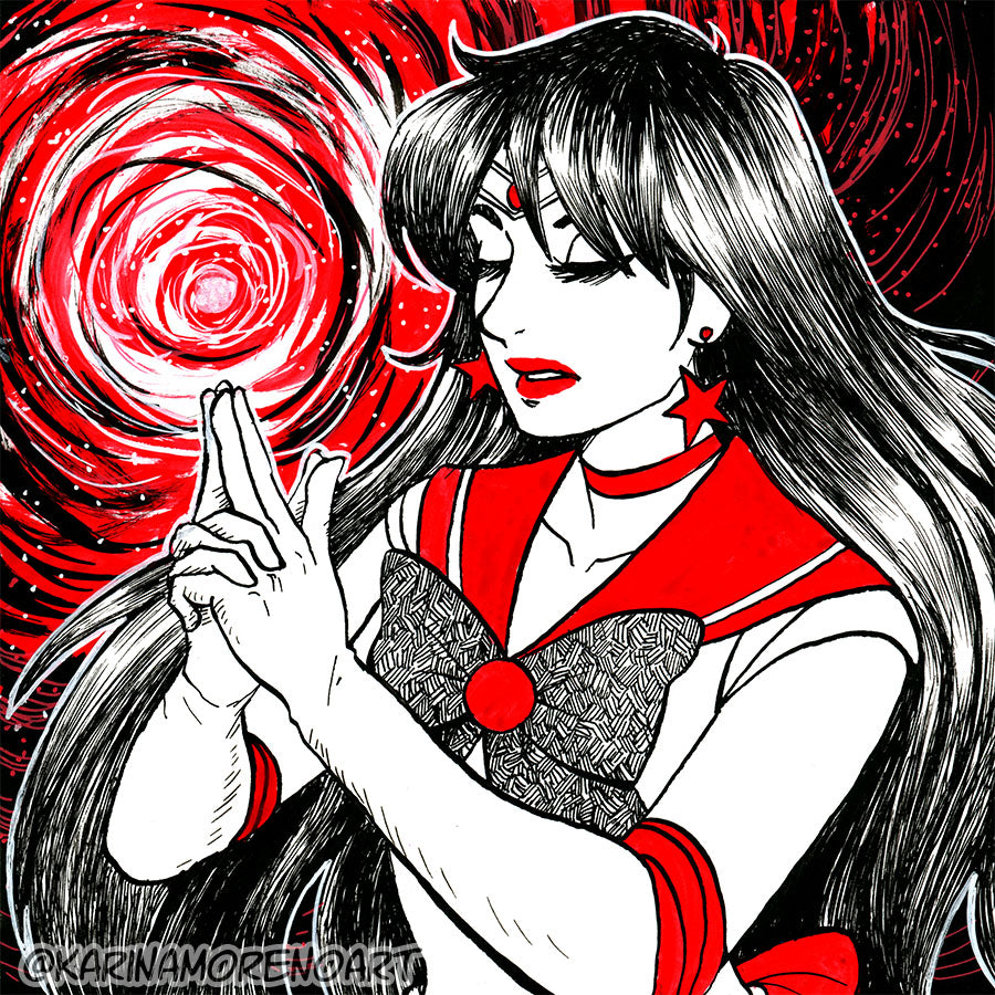Planetas interiores de Sailor Moon - Impresiones en pluma y tinta