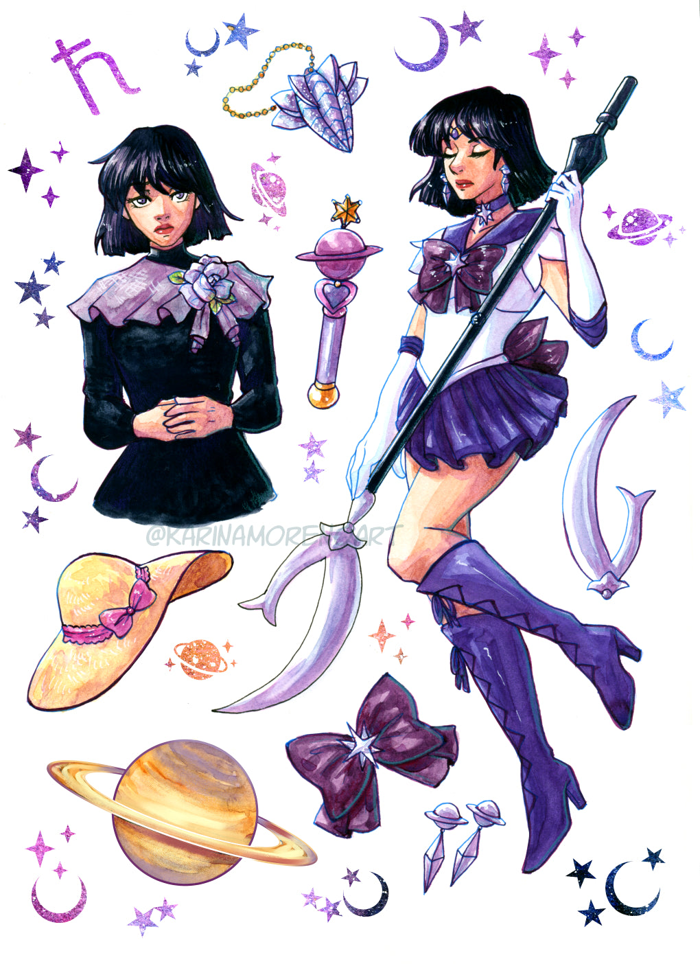 Sailor Moon Outer Planets WASHI STICKER SHEET Pack
