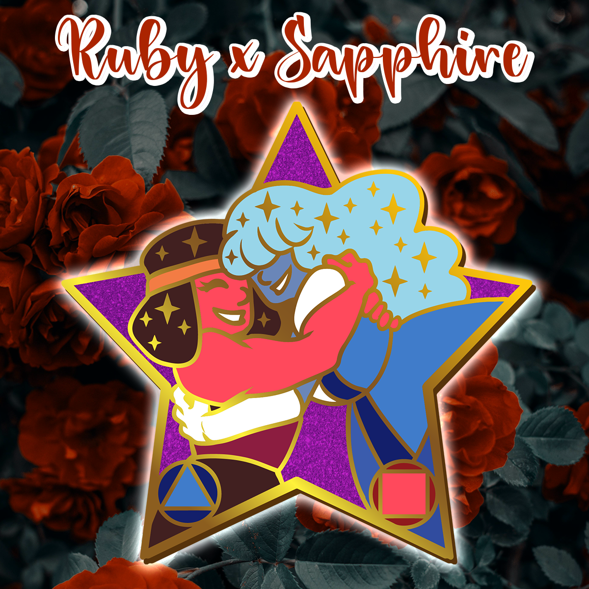 Ruby x Sapphire Enamel Pin