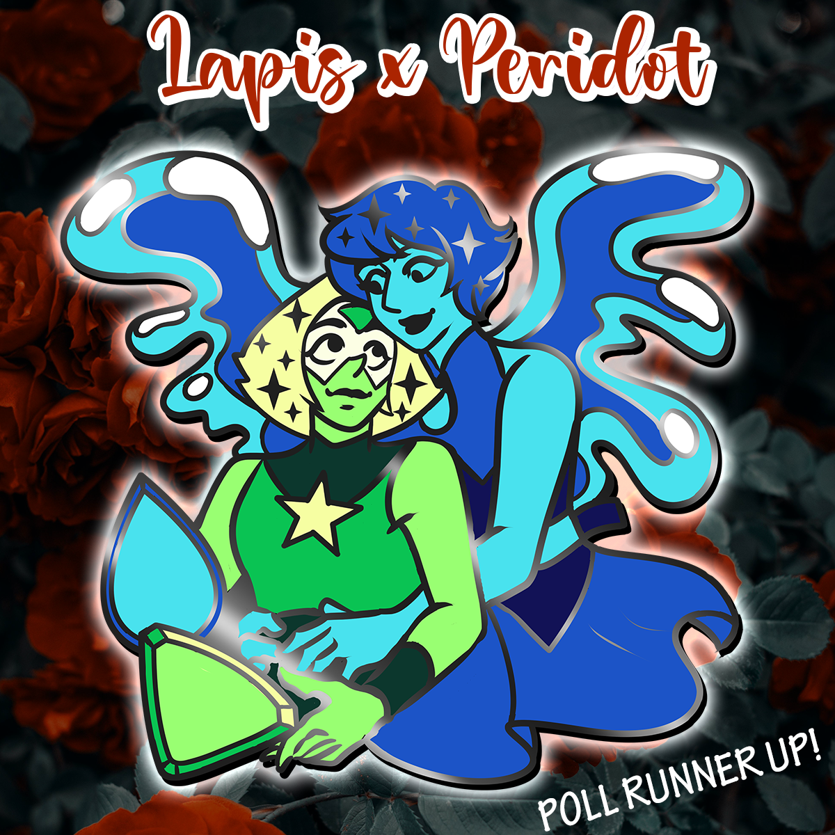 Lapis x Peridot Enamel Pin