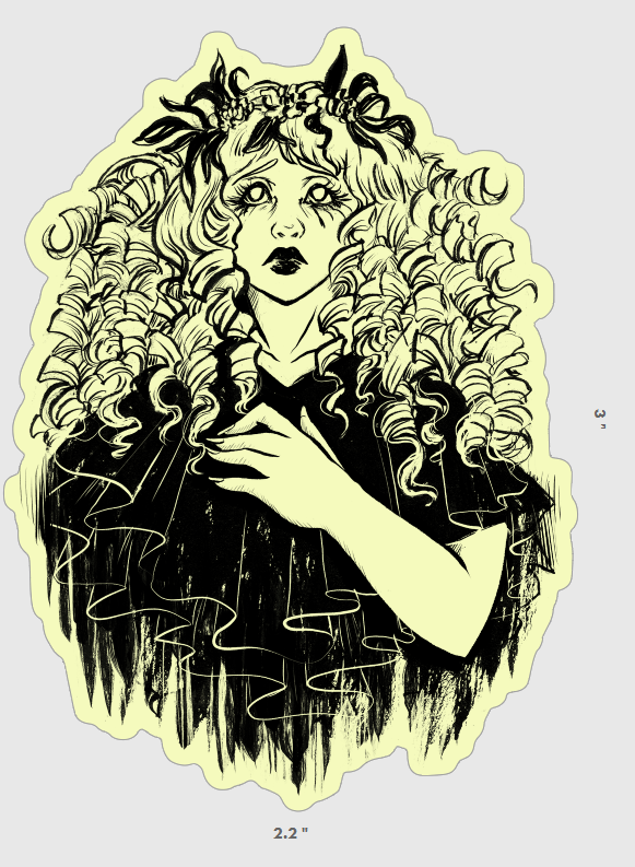 Ghost Girl - Glow in the Dark Sticker