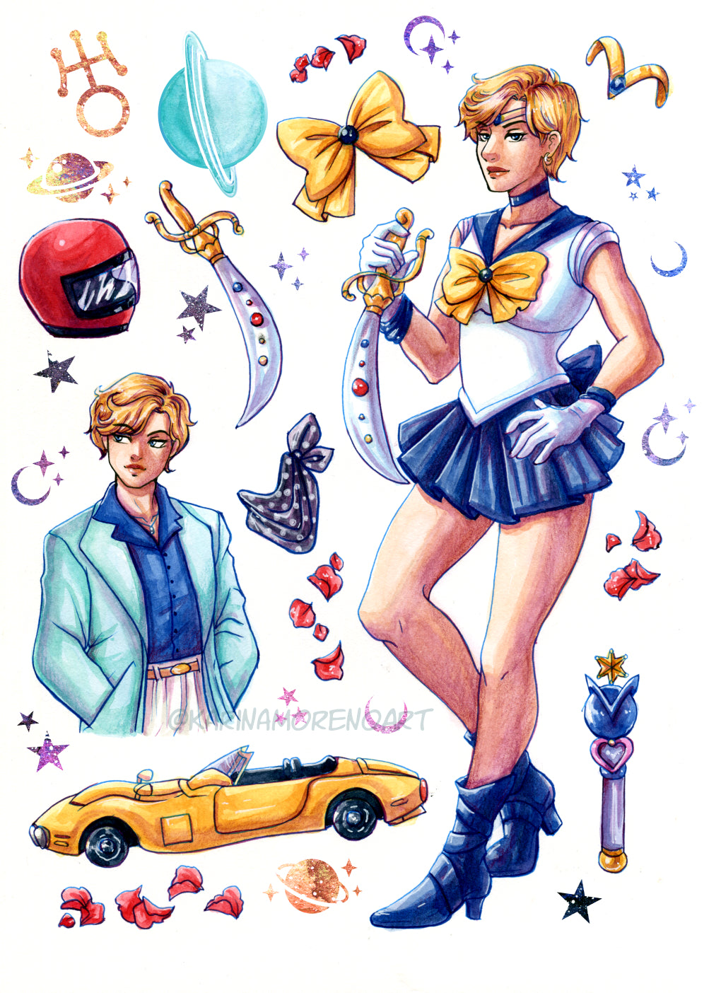 Sailor Moon Outer Planets WASHI STICKER SHEET Pack