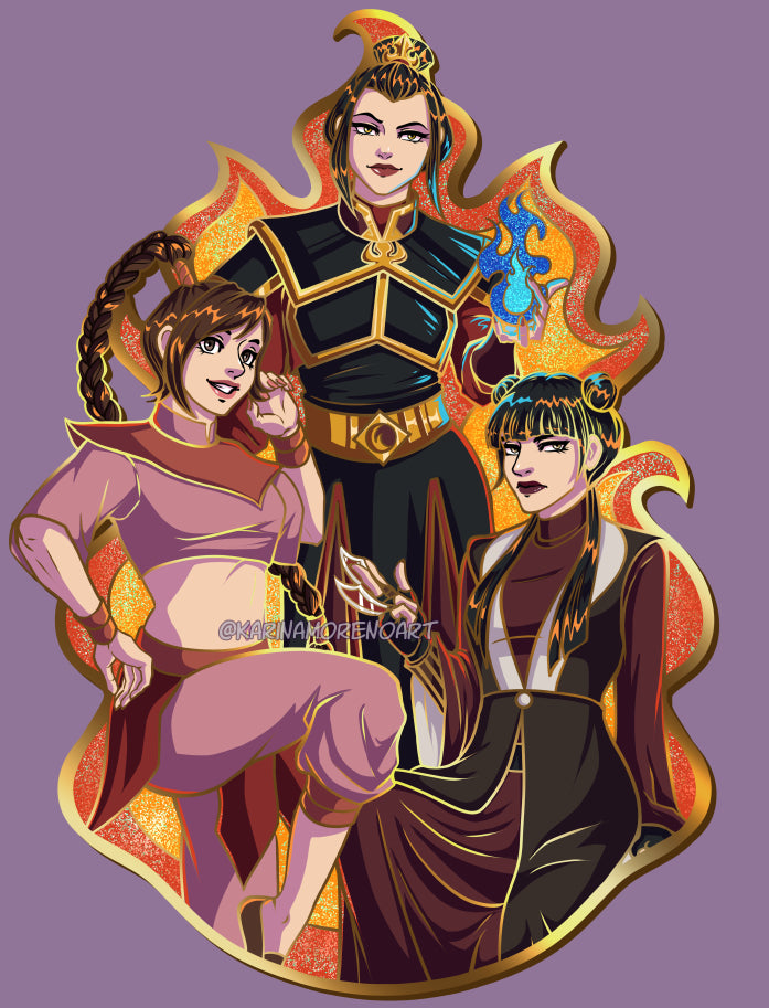 Azula, Mai, & Ty Lee - LARGE 3.5 in - Enamel Pin