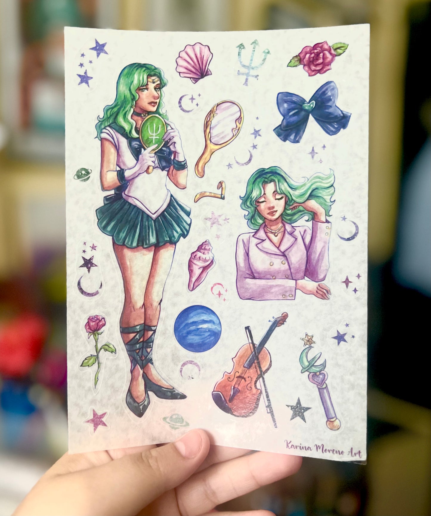 Sailor Moon Outer Planets WASHI STICKER SHEET Pack