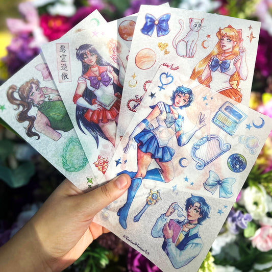 Sailor Moon Inner Planets WASHI STICKER SHEET Pack