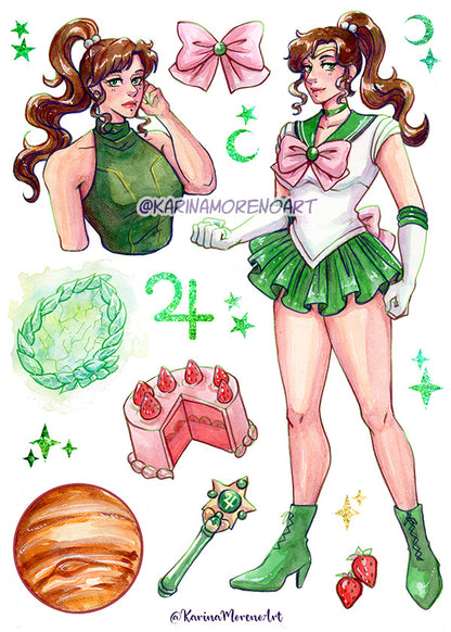 Sailor Moon Inner Planets WASHI STICKER SHEET Pack