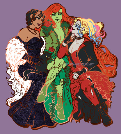 Gotham City Sirens - LARGE 3.5 in - Enamel Pin