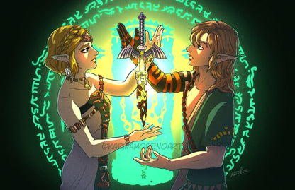 Link y Zelda de Lágrimas del Reino
