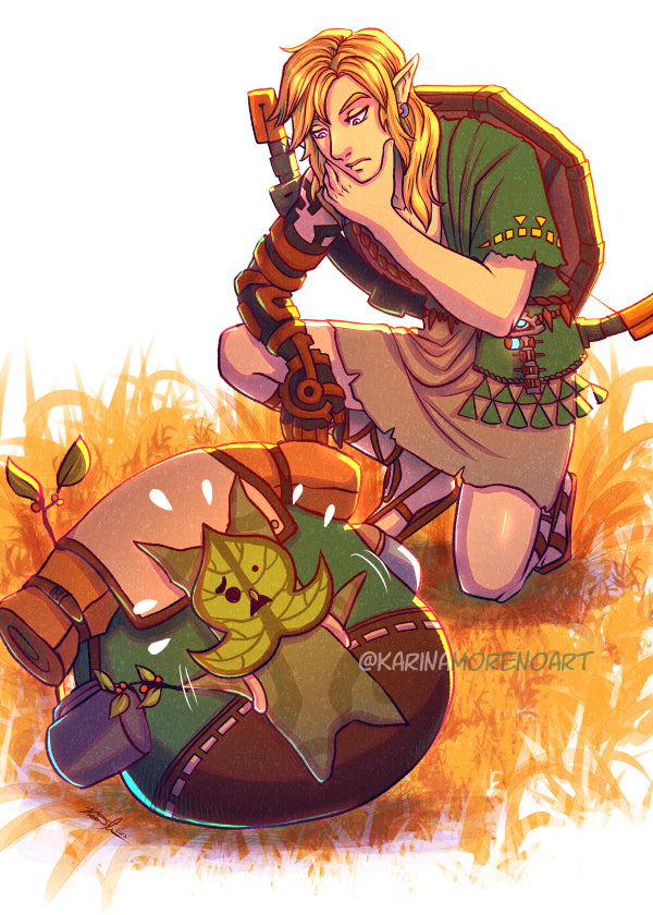 Link and Korok - Zelda Tears of the Kingdom
